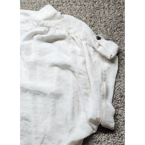 ANA Women Top Shirt Blouse Extra Large White Button Front Hi Low Hem Dress XL - Picture 5 of 8